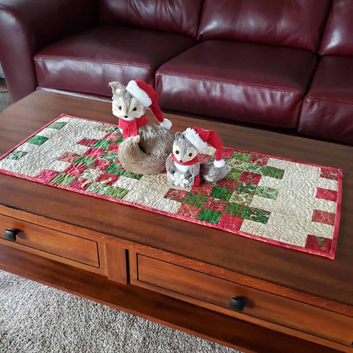 Christmas Charm Mix quilted table runner