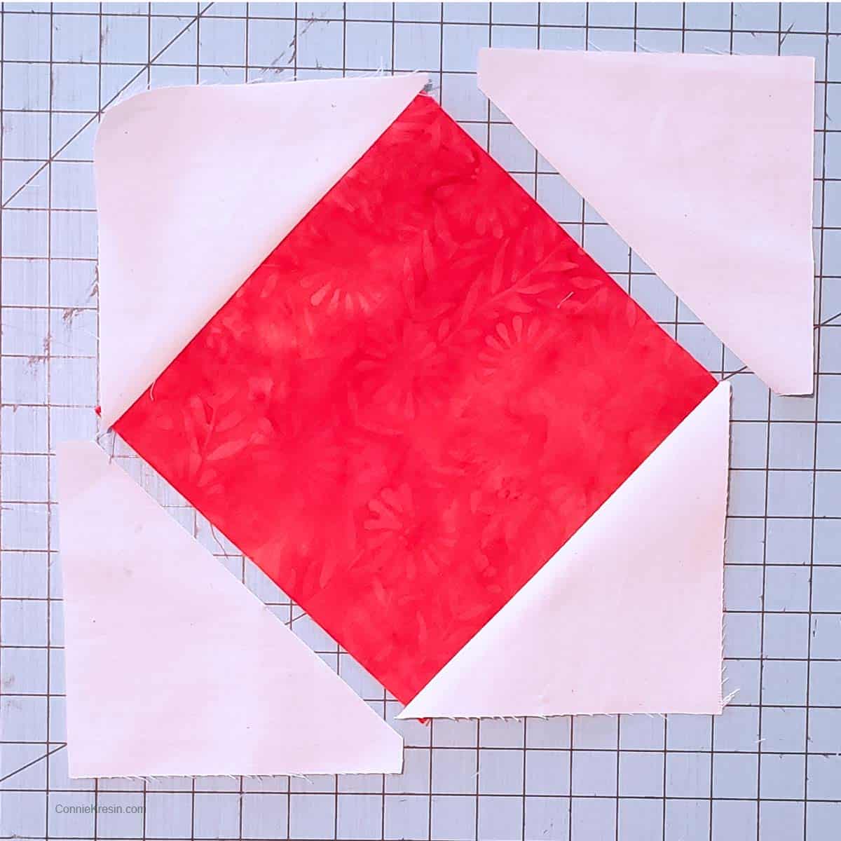 sewing the Coral Jewel table runner block center