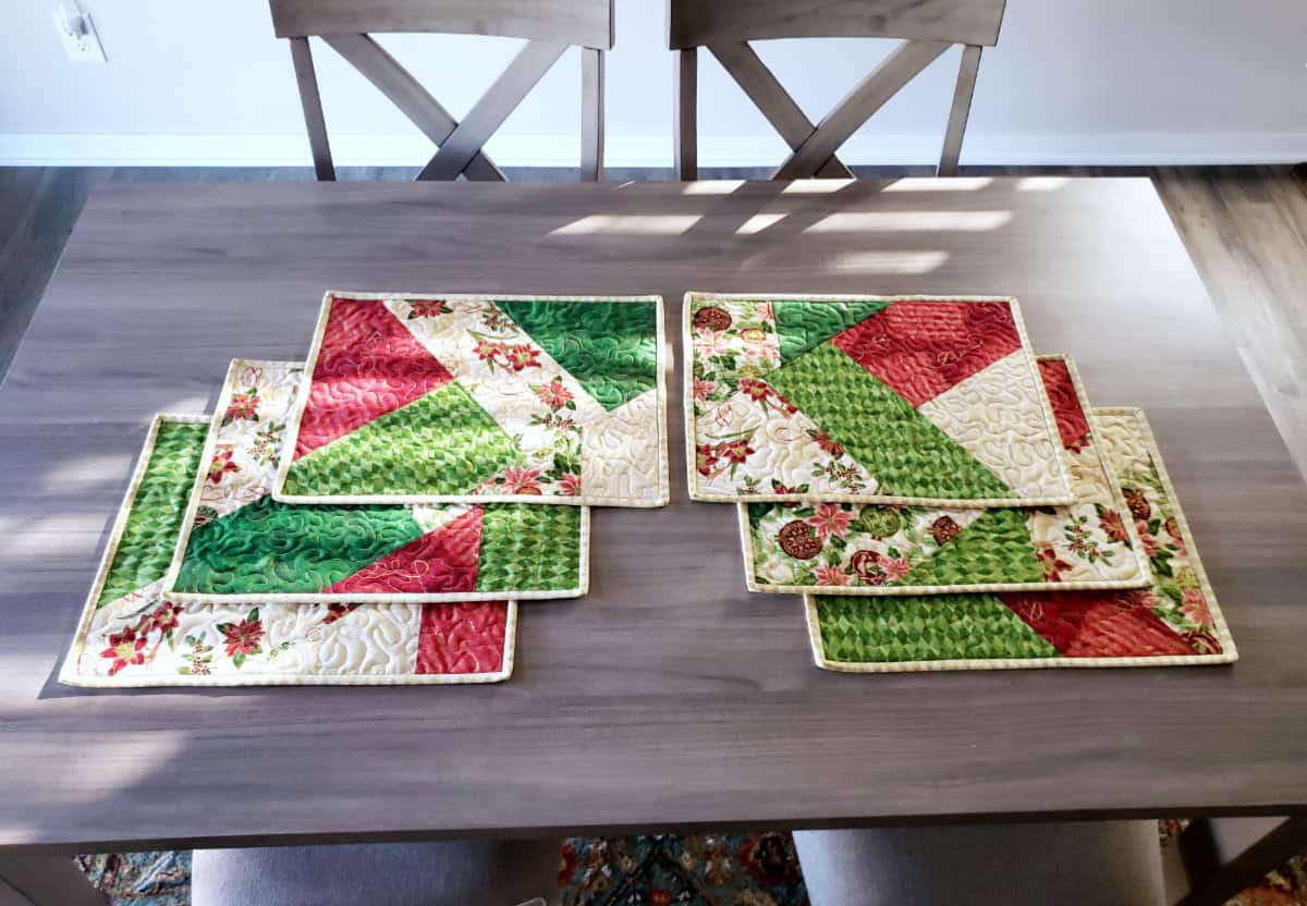 Christmas crazy patchwork placemats