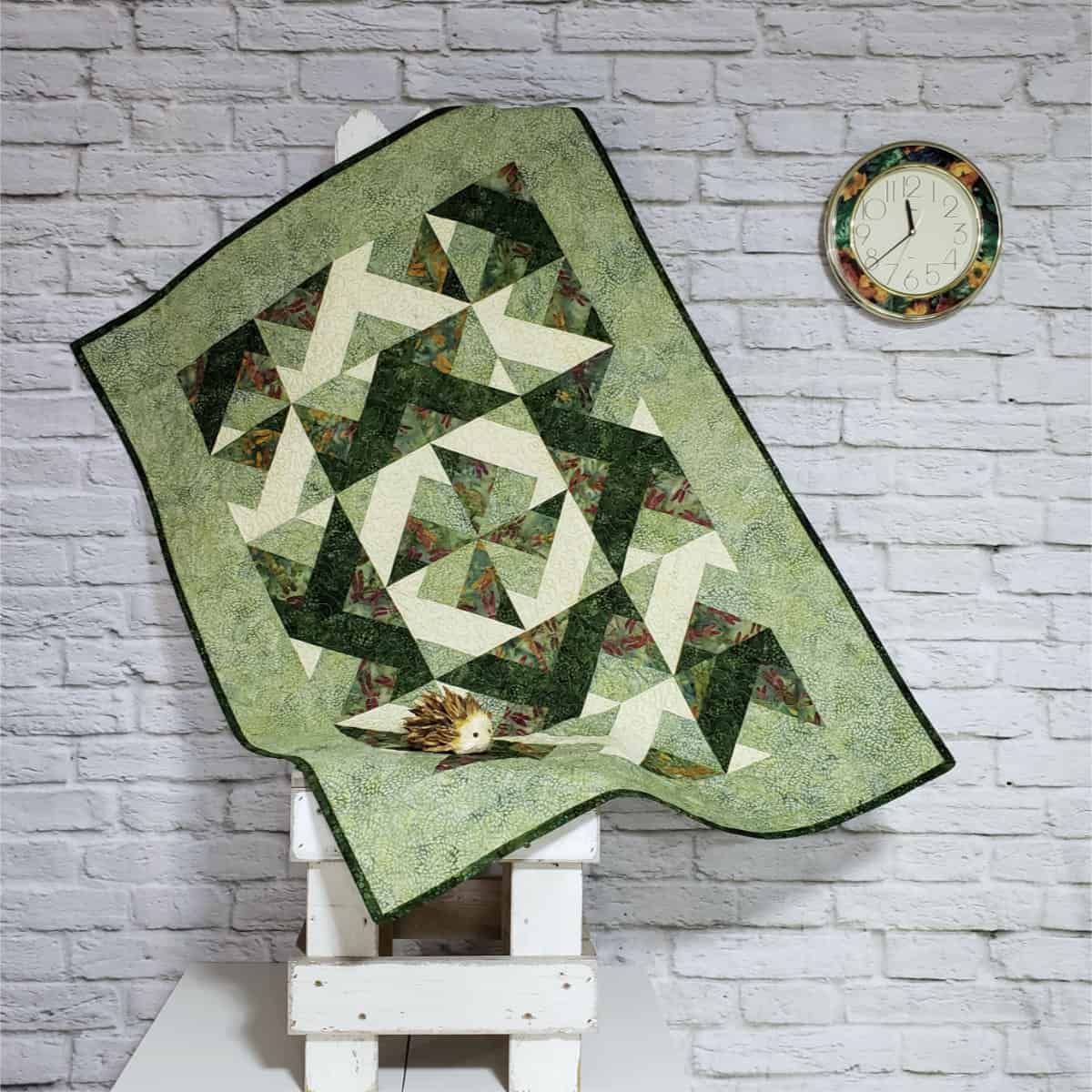 Green Batik Diagonal Quilt
