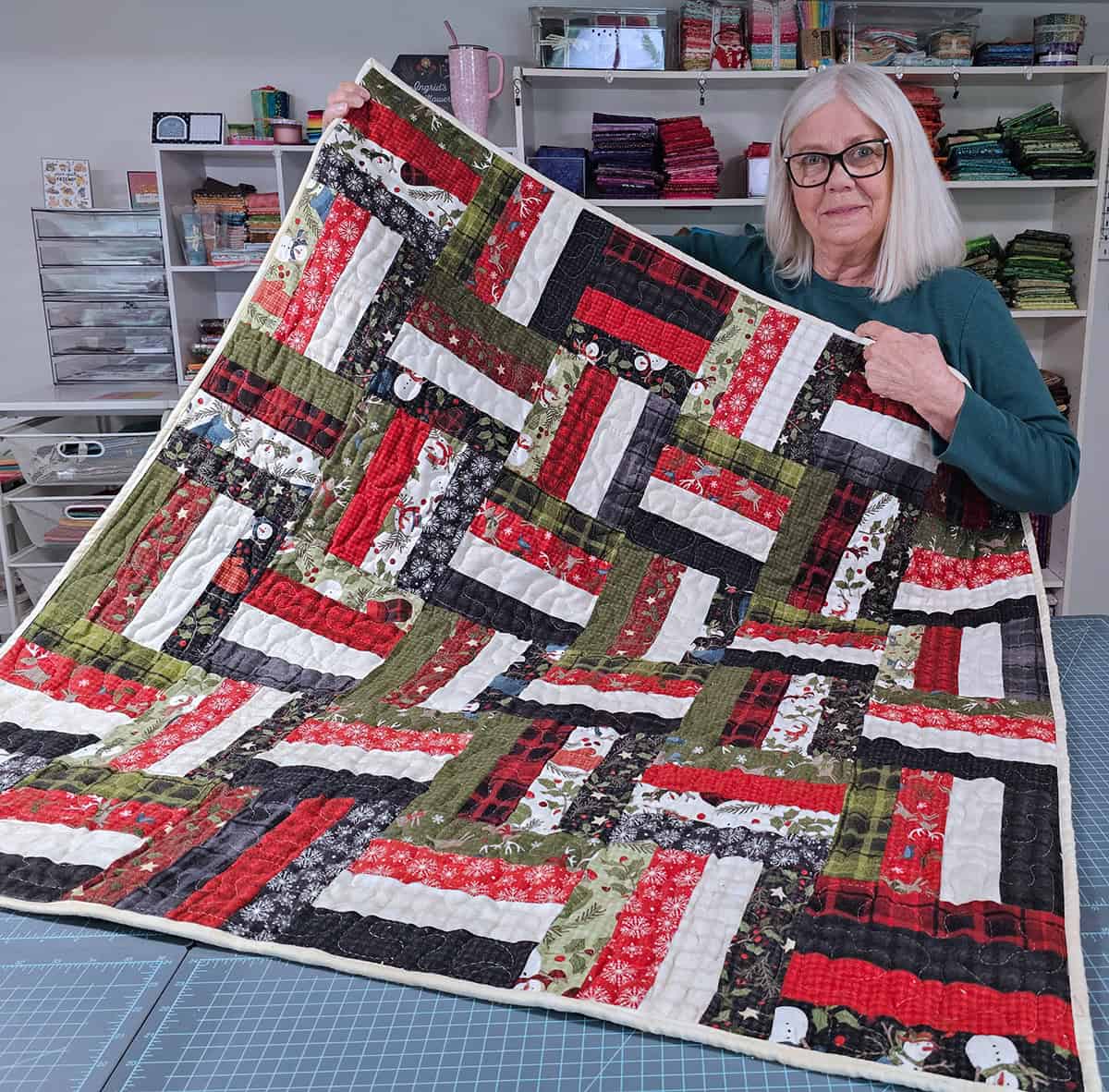 Holly Jolly flannel quilt
