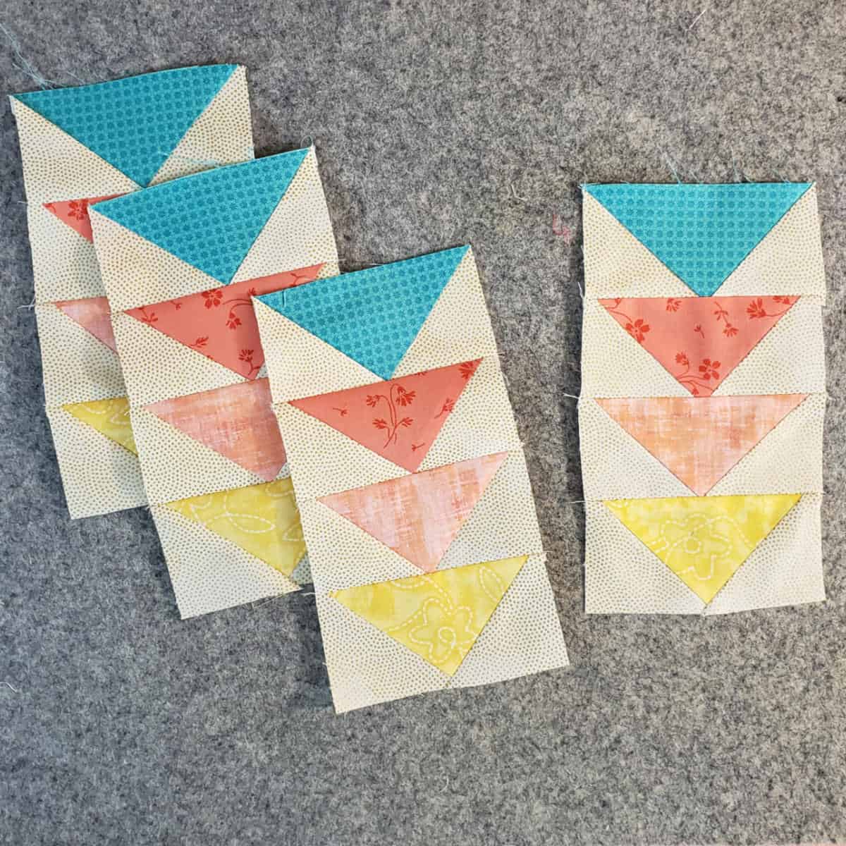 Flying Geese quilt block 4 at a time