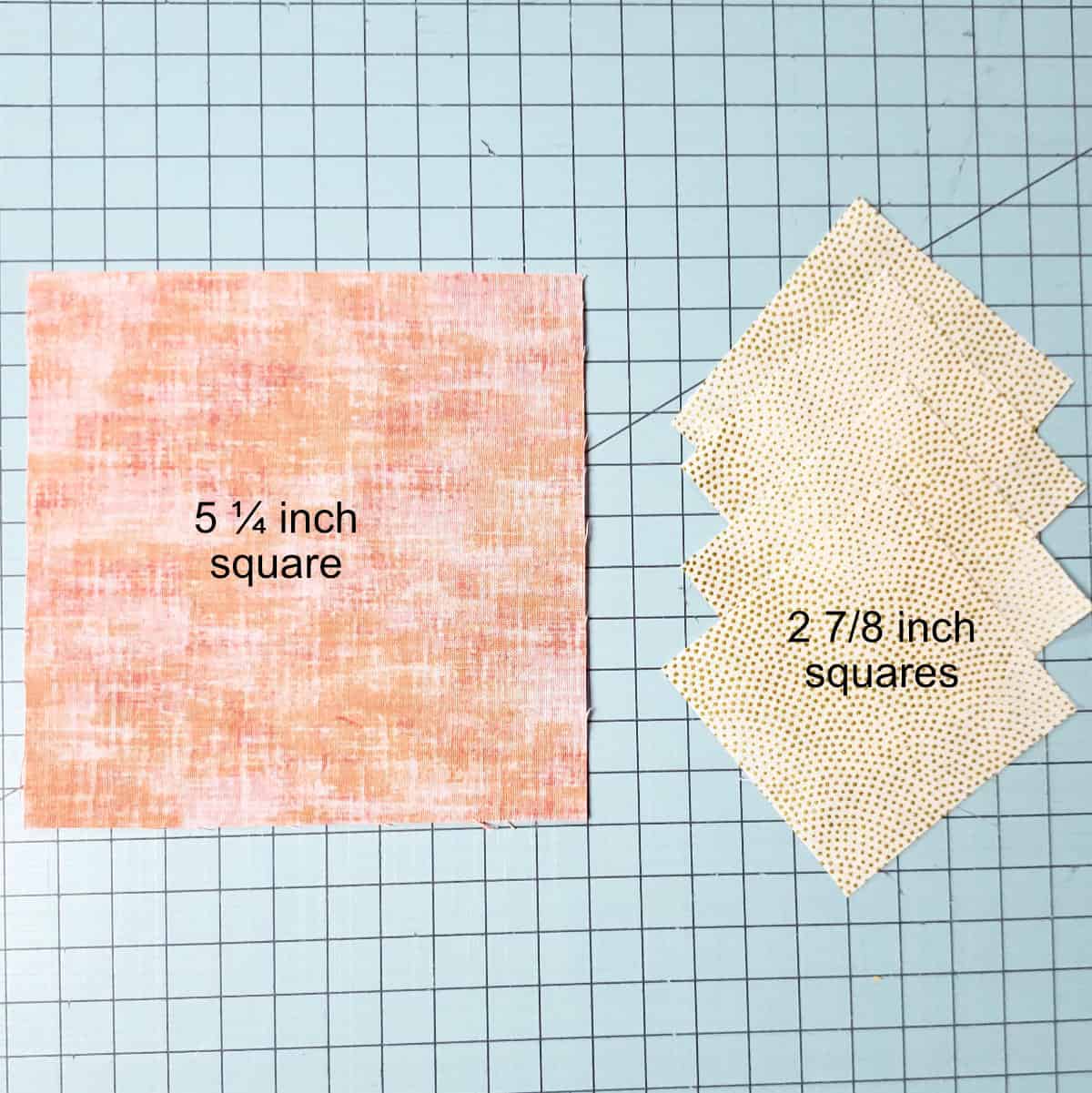 Cut squares for flying geese blocks