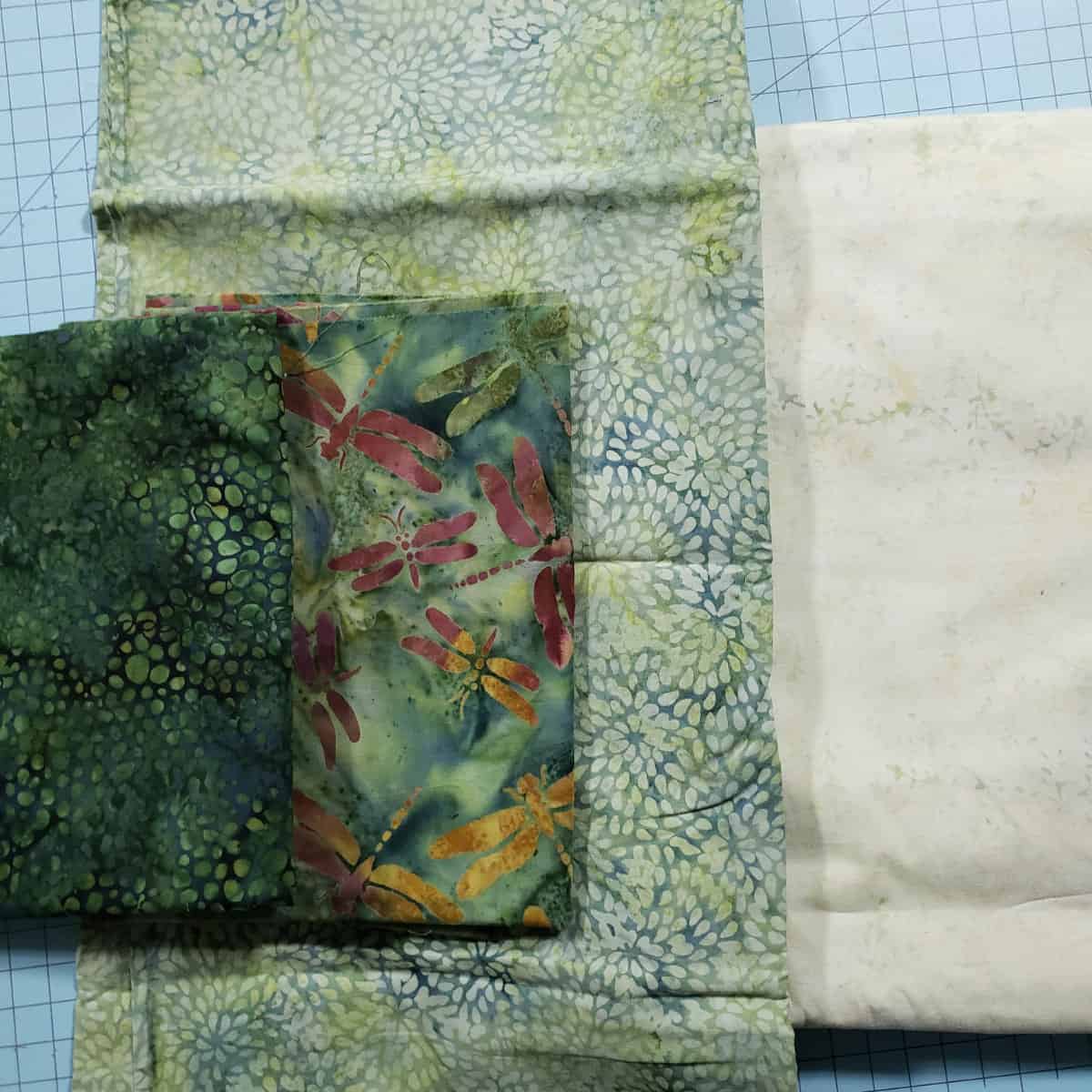 4 fabrics for the strip blocks