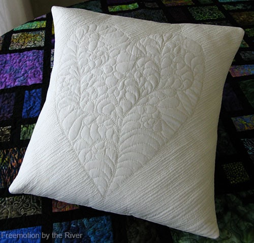 Quilted Feathered Heart Pillow Challenge