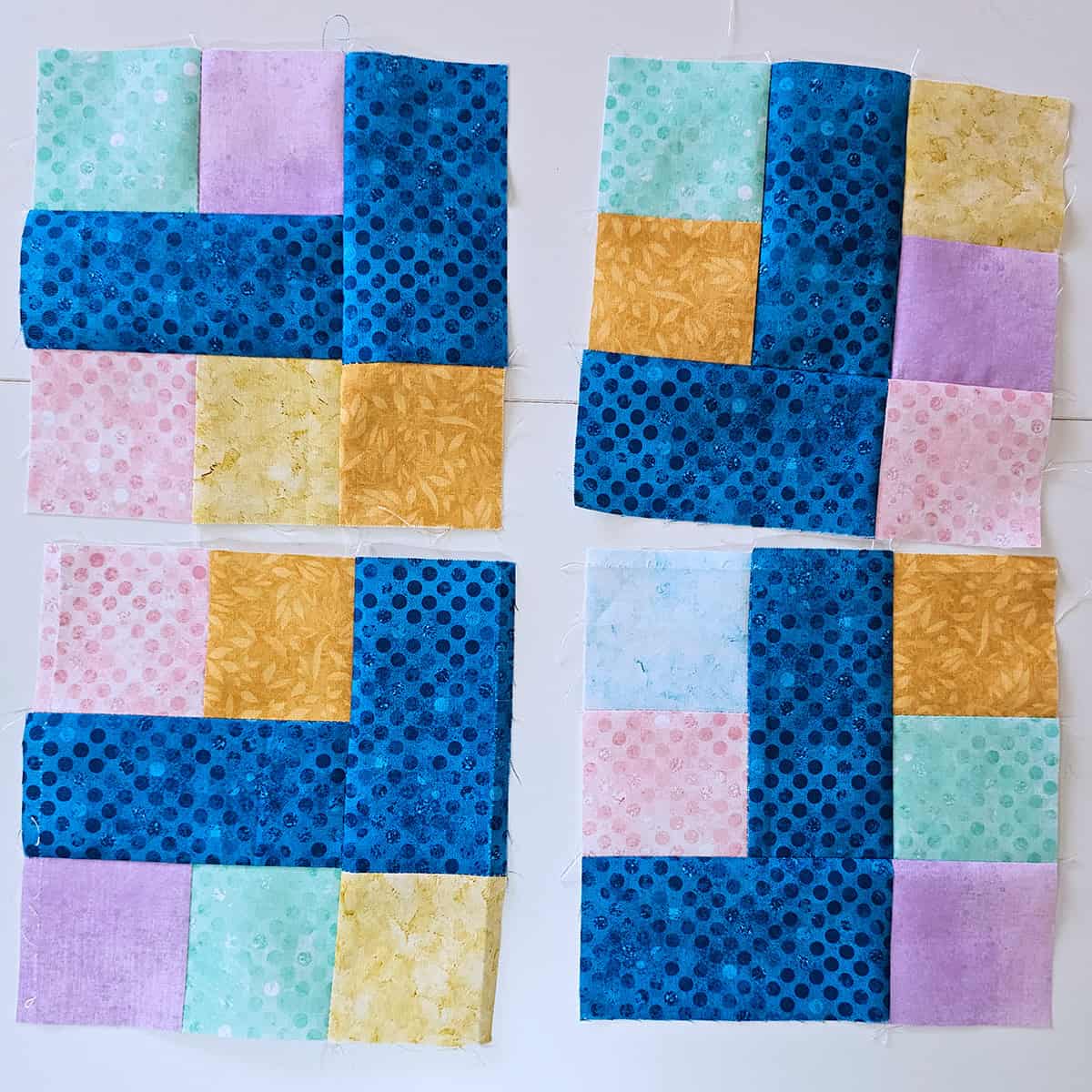 working on quilt blocks