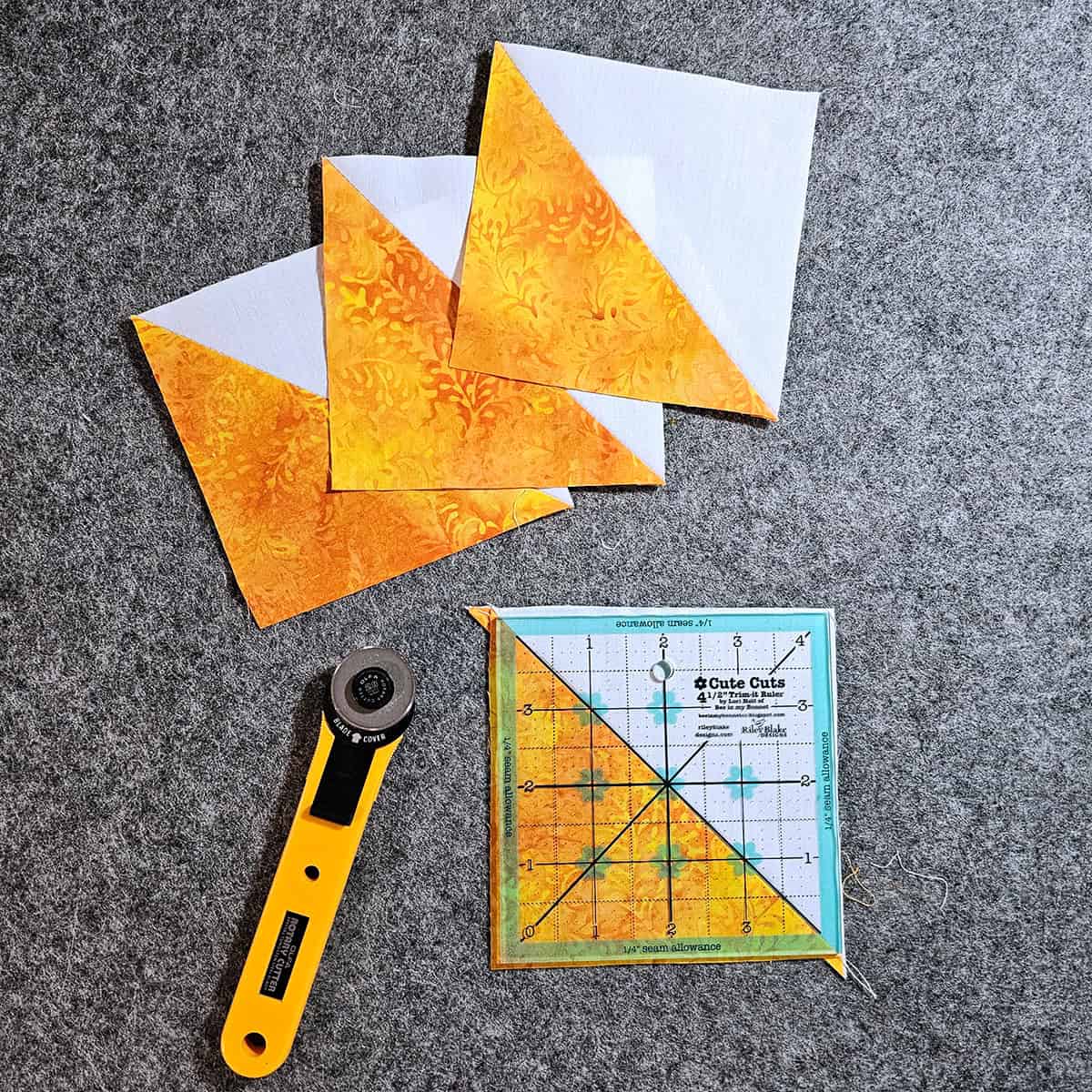 Perfectly square half square triangle quilt blocks