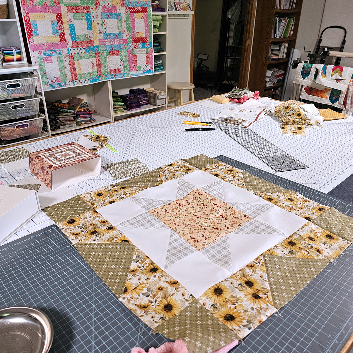 working on my July quilt UFO
