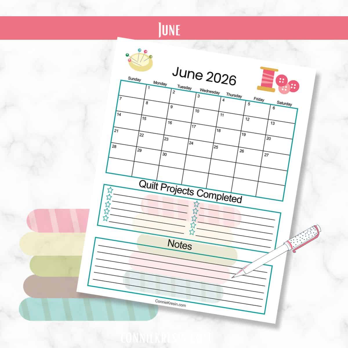 June Quilt calendar