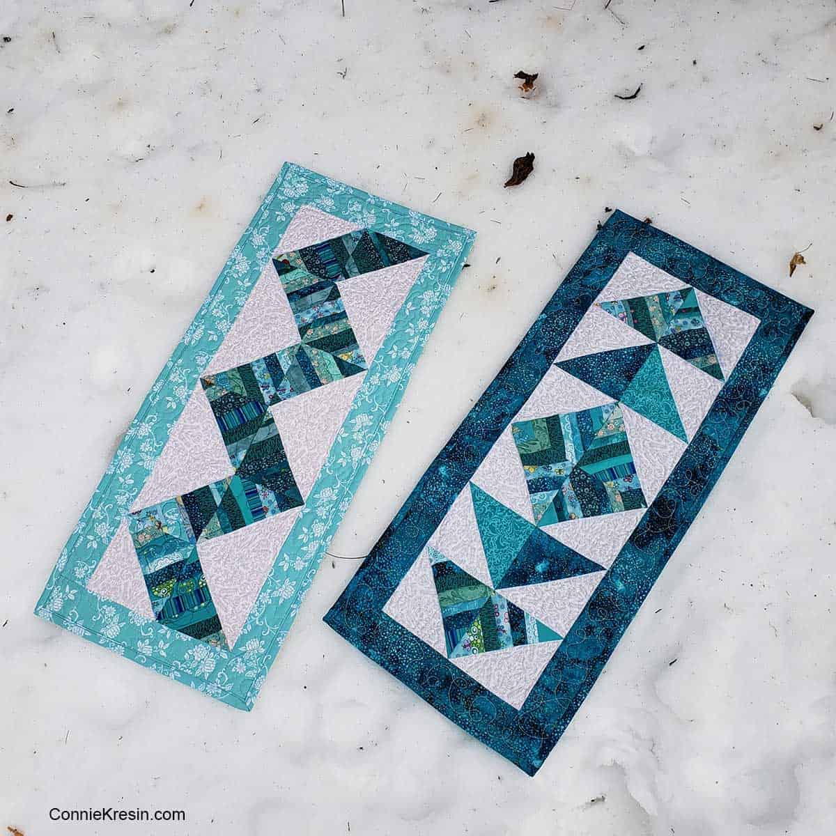 Smaller teal string table runners
