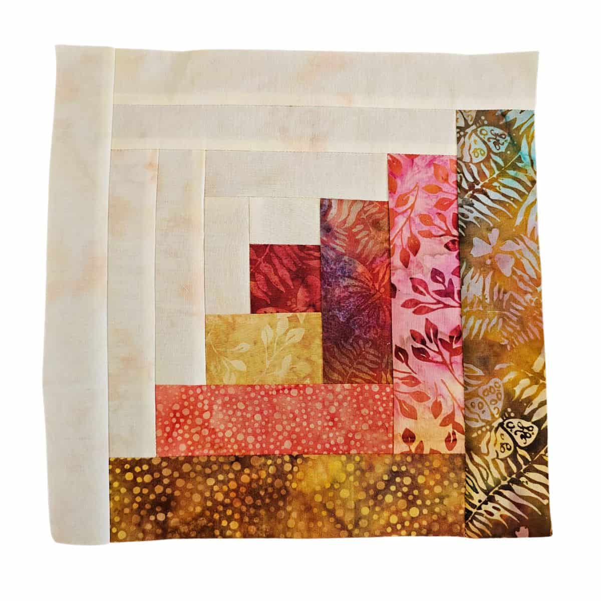 Offset Log Cabin quilt block