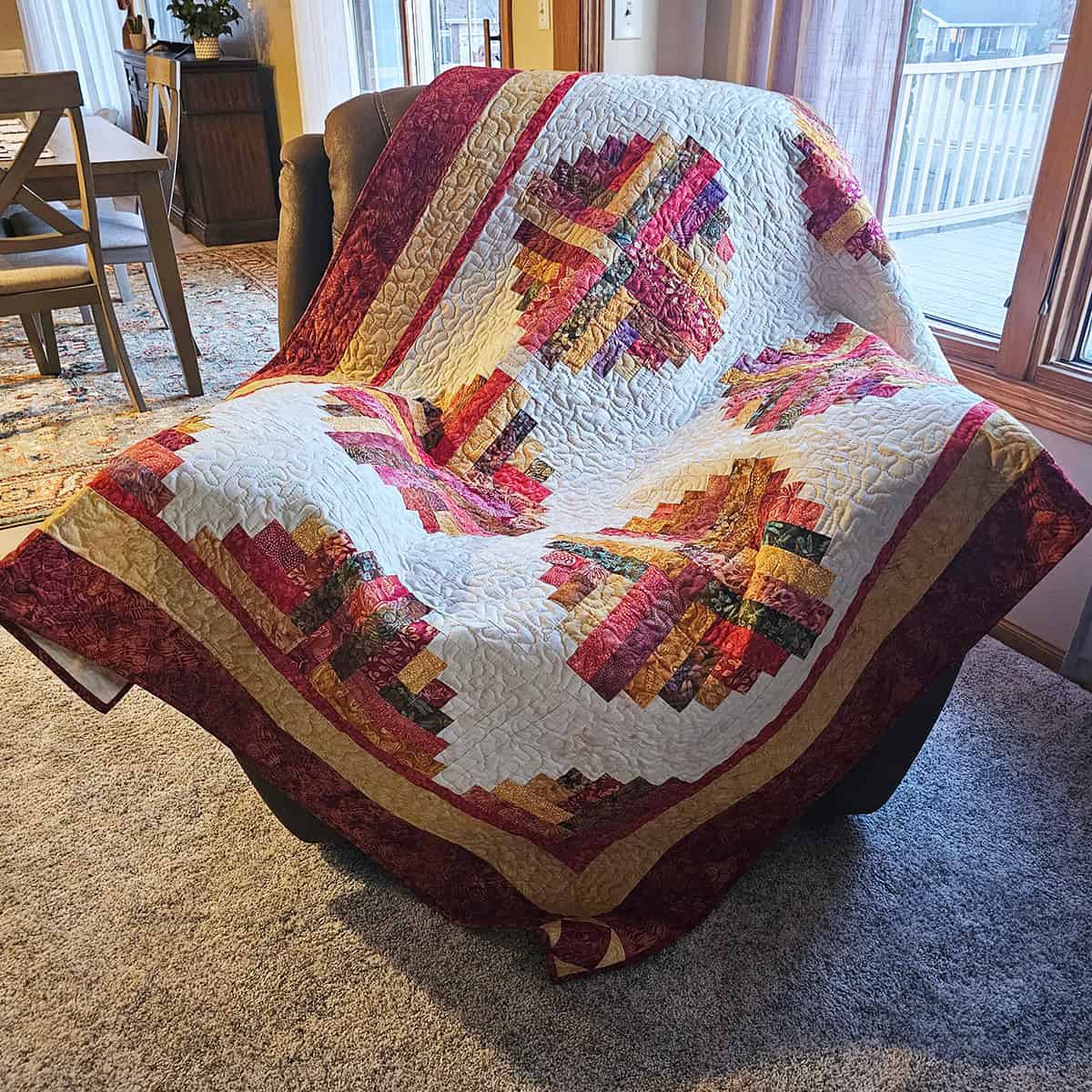 Mirage quilt on a chair