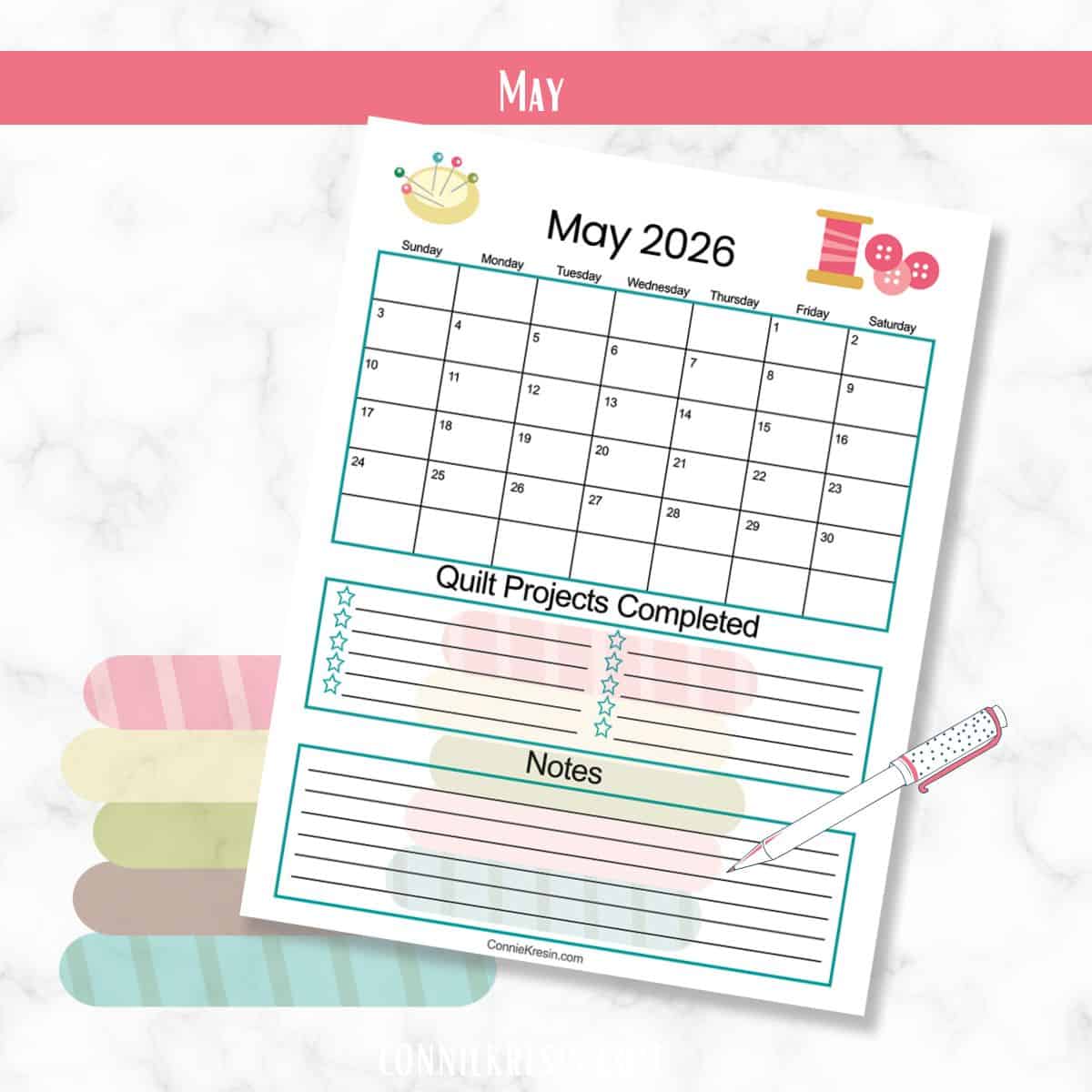 May Quilt Calendar
