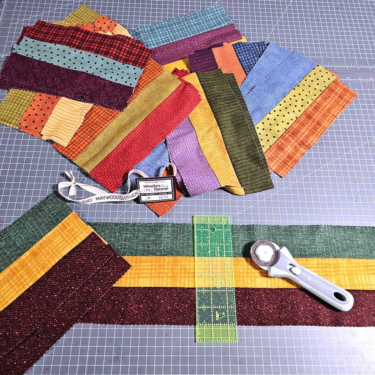 Cutting the strips