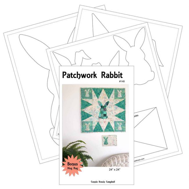 Cute Patchwork Rabbit Applique Quilt Pattern Freemotion by the River