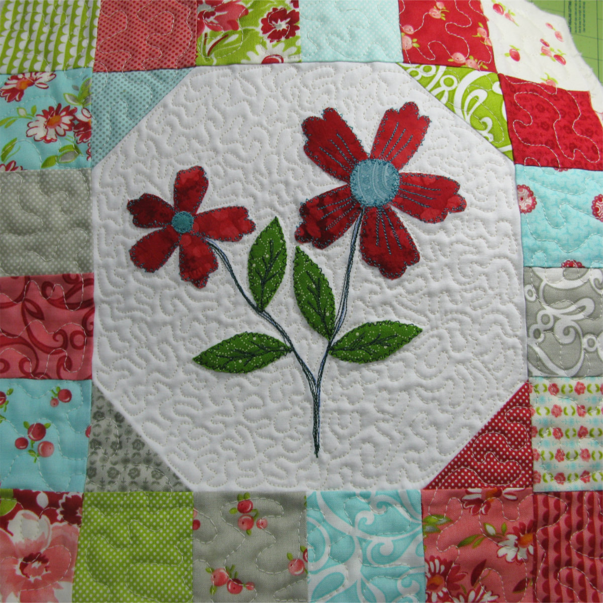Closeup of the quilting
