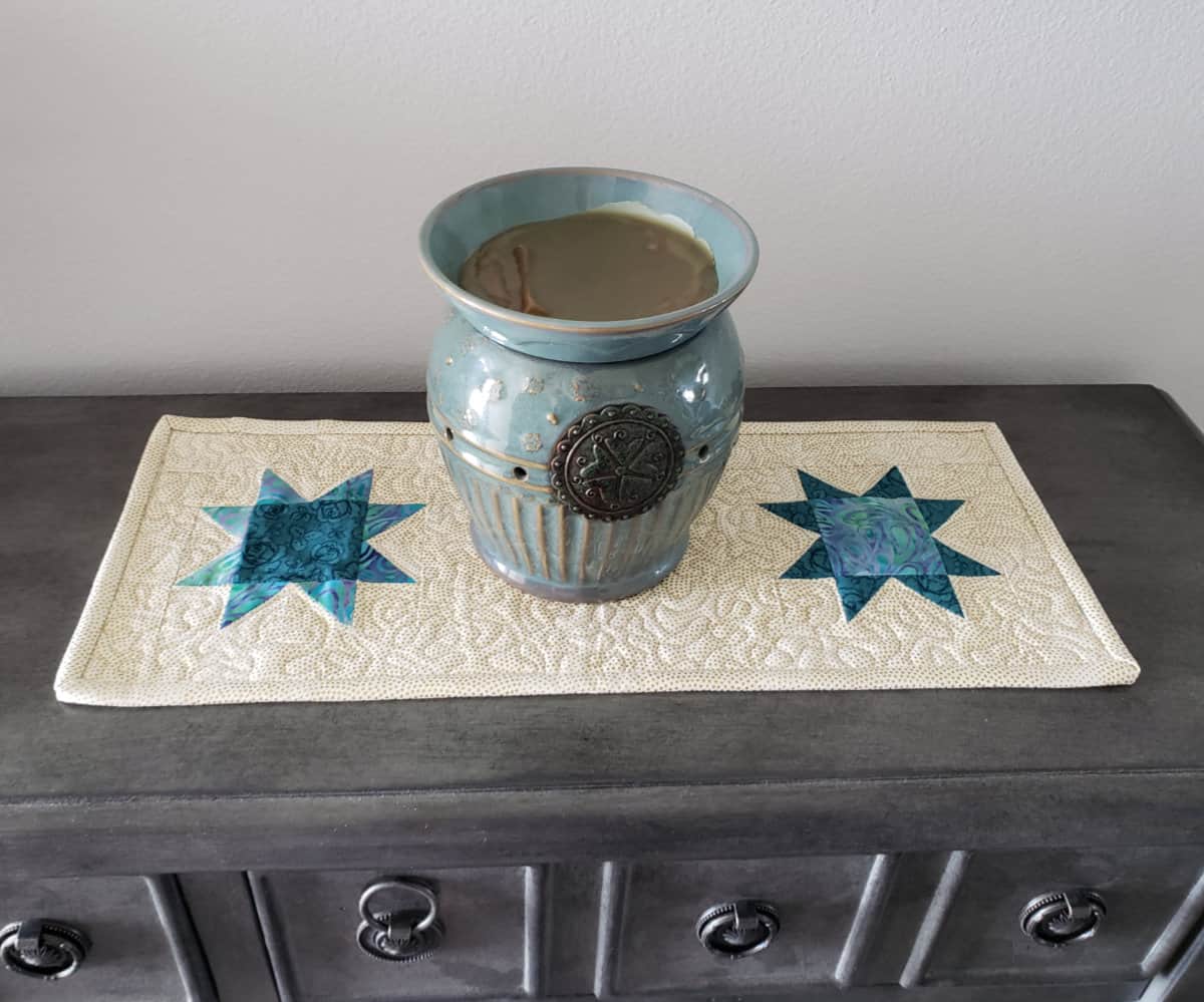 Mini table runner and Scentsy candle