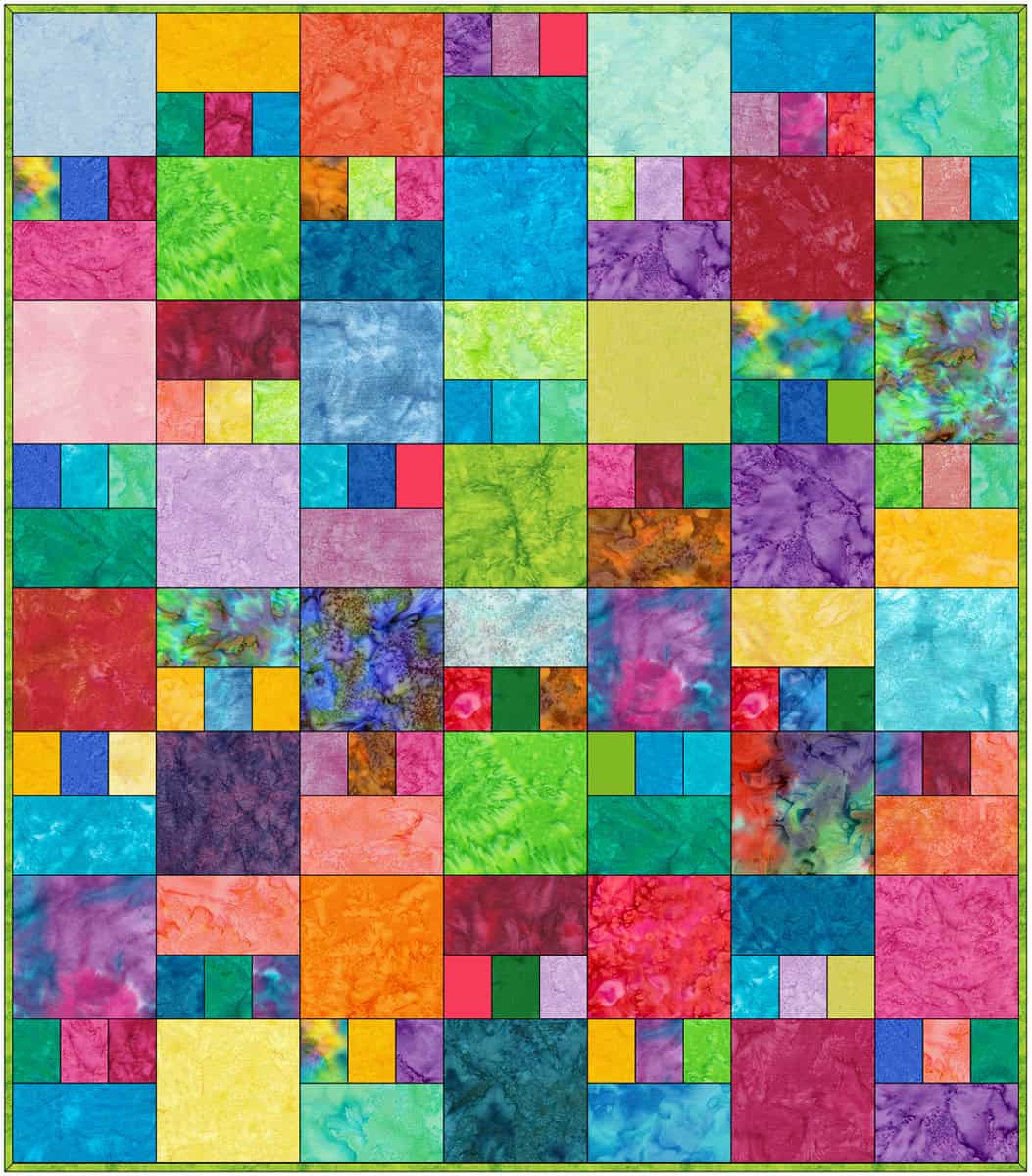 EQ drawing of scrappy baby quilt