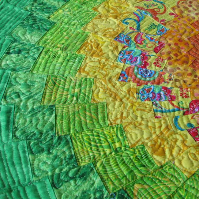 Spicy Spiral Table Runner Quilted - Freemotion by the River