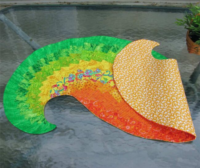 Spicy Spiral Table Runner Quilted - Freemotion by the River