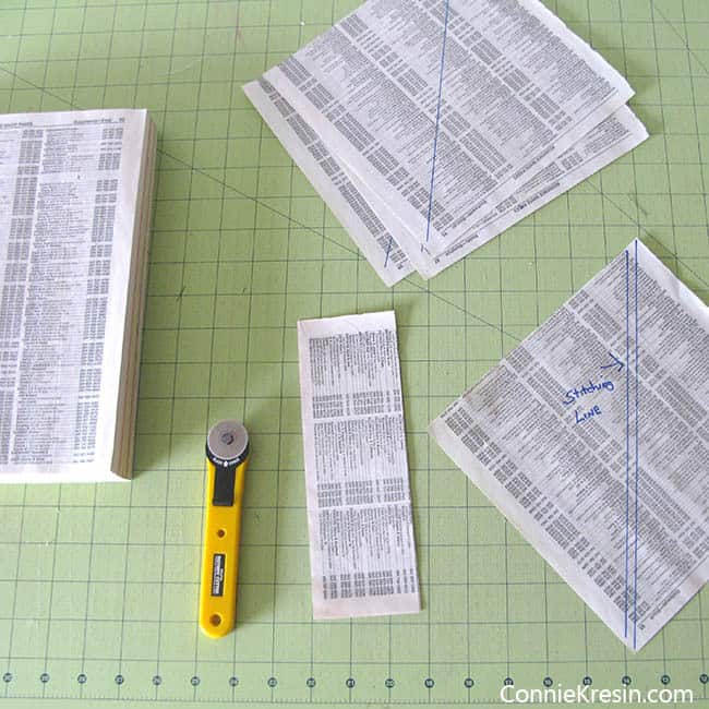 Telephone book pages for paper piecing