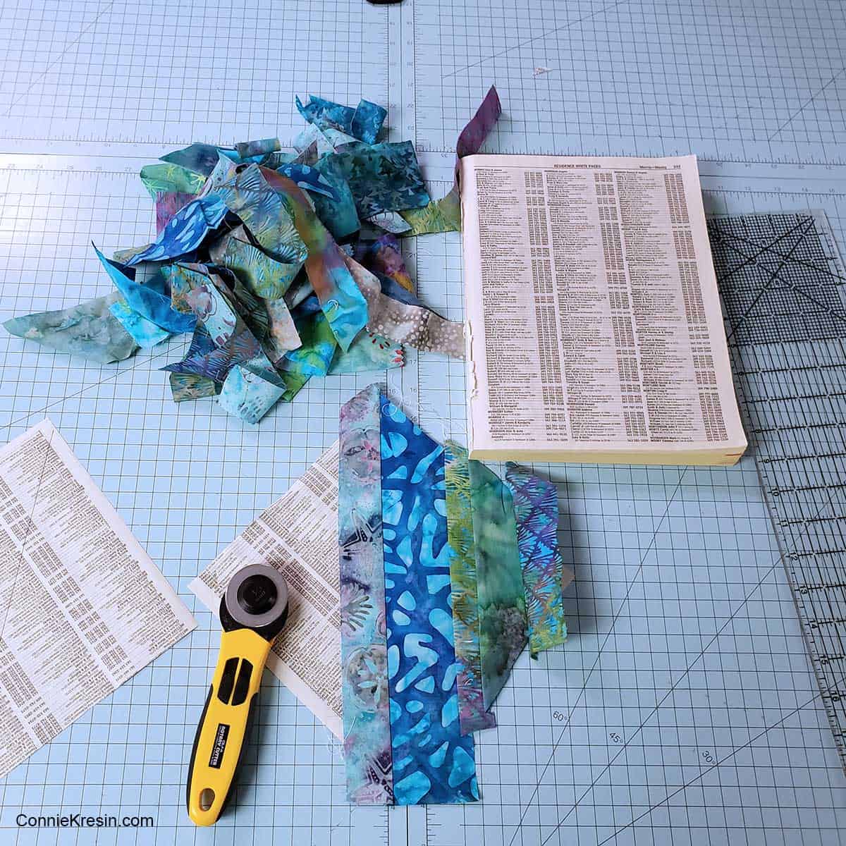 Batik fabrics for the string blocks