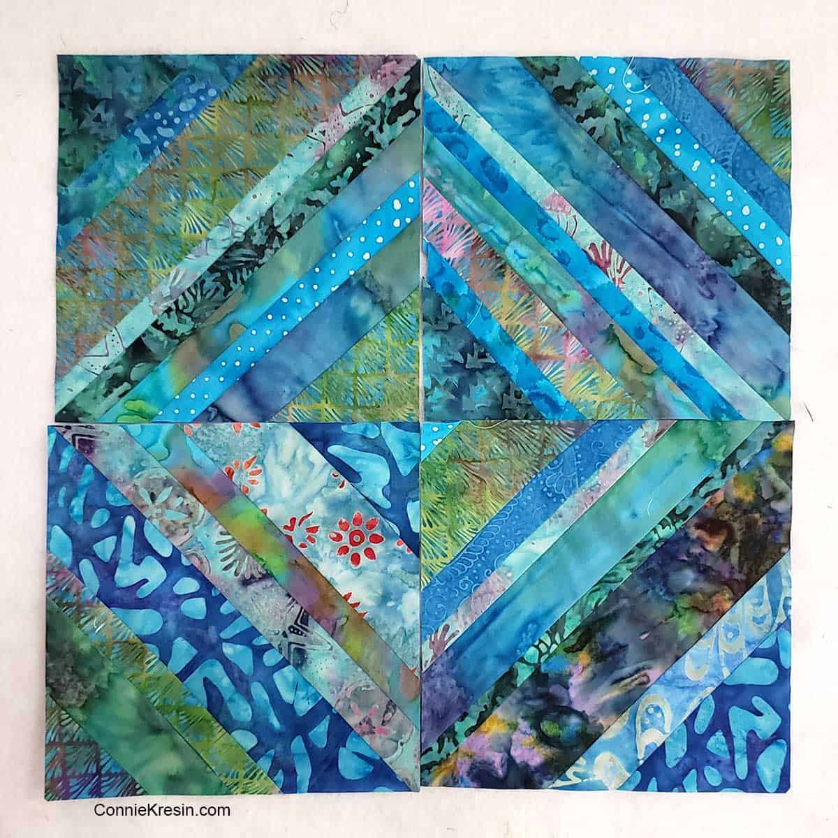 Completed string quilt block