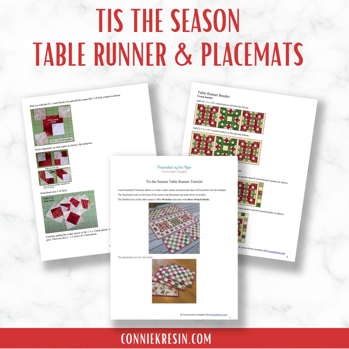 Tis the Season Holiday table runner and placemats