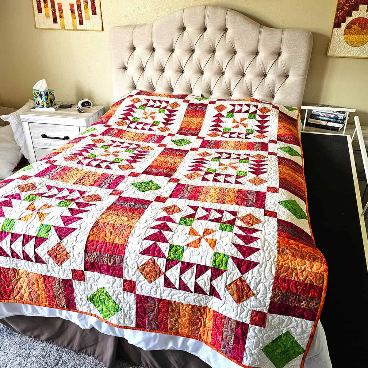 Vintage Flair quilt on bed