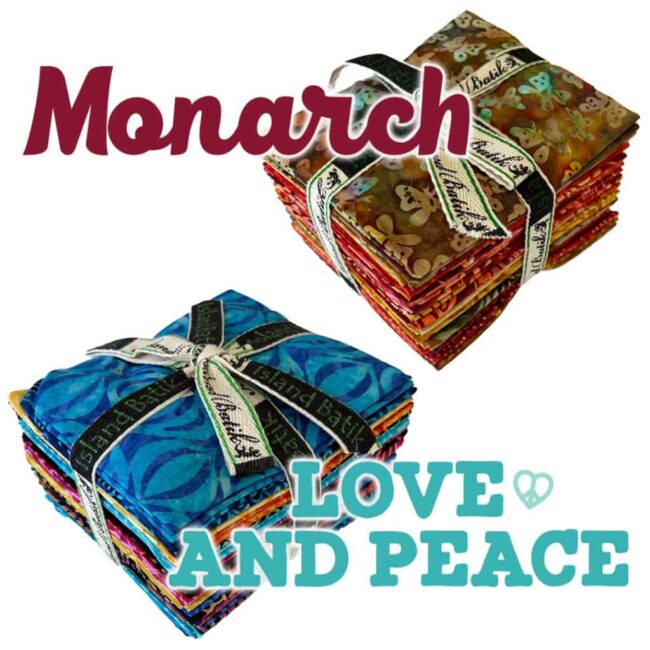 Win a fat quarter bundle of Monarch or Love and Peace
