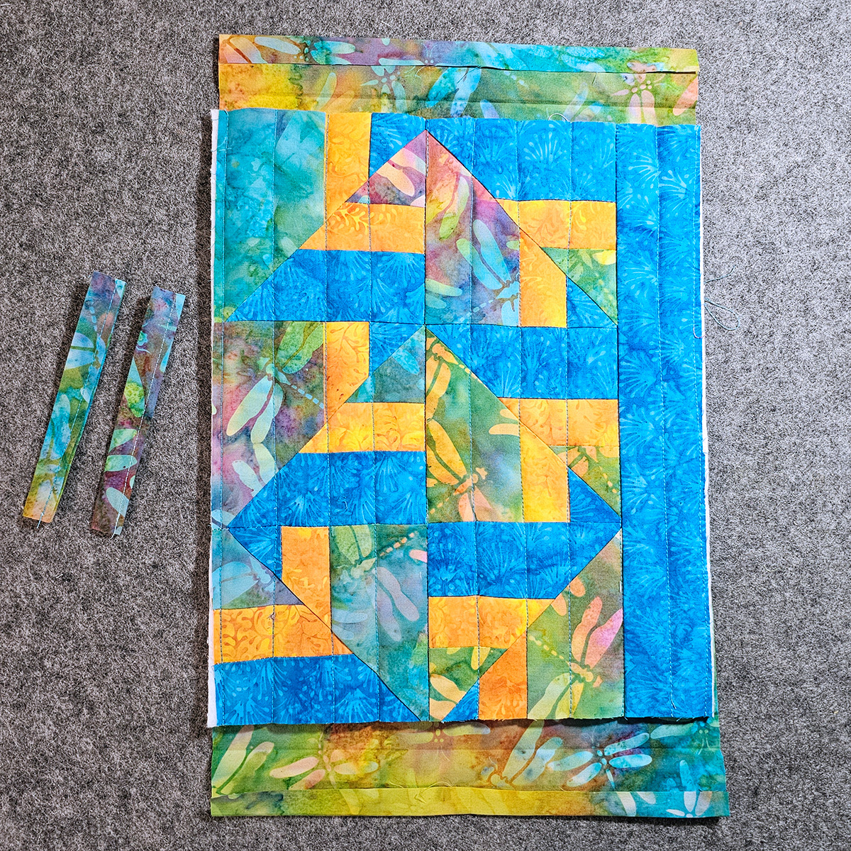 Add the quilted piece to the lining