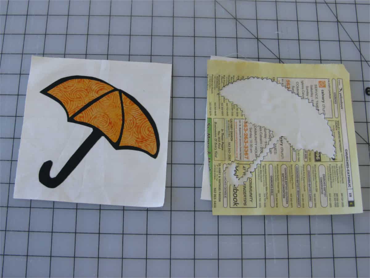 using phone book paper for the stabilizer for applique