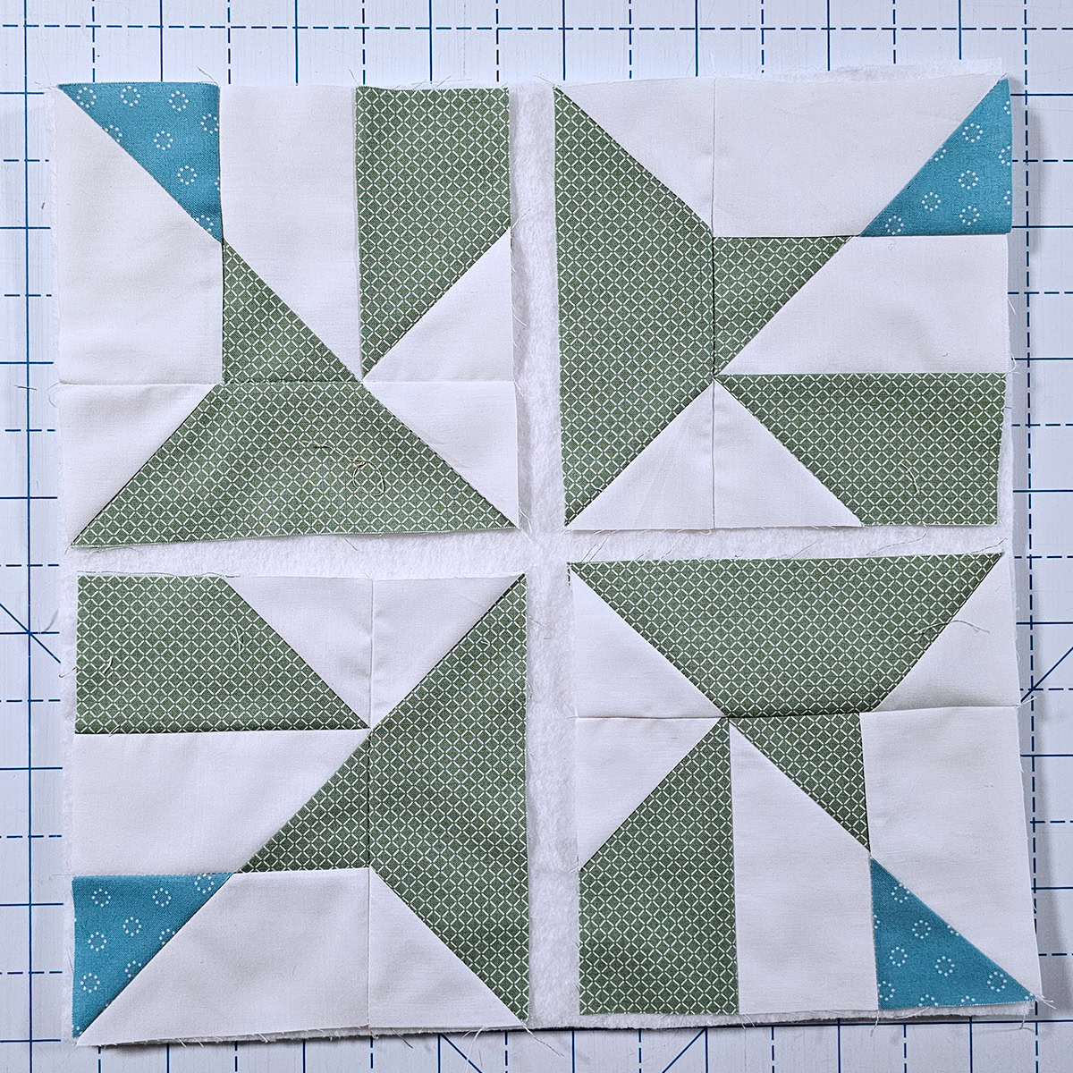 Snowdrift quilt block sections