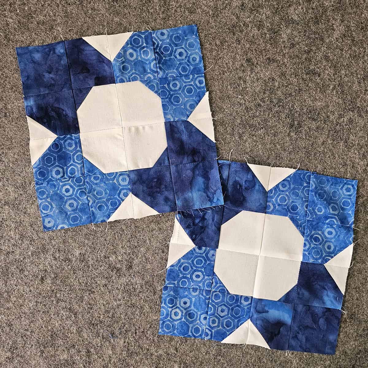 Blue Morning Glory quilt block