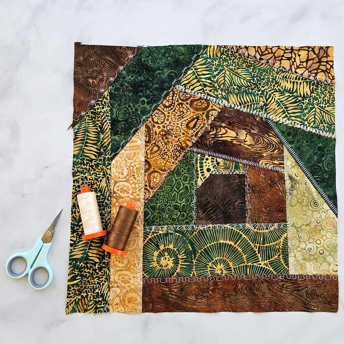 Earth Essence batiks and Aurifil thread
