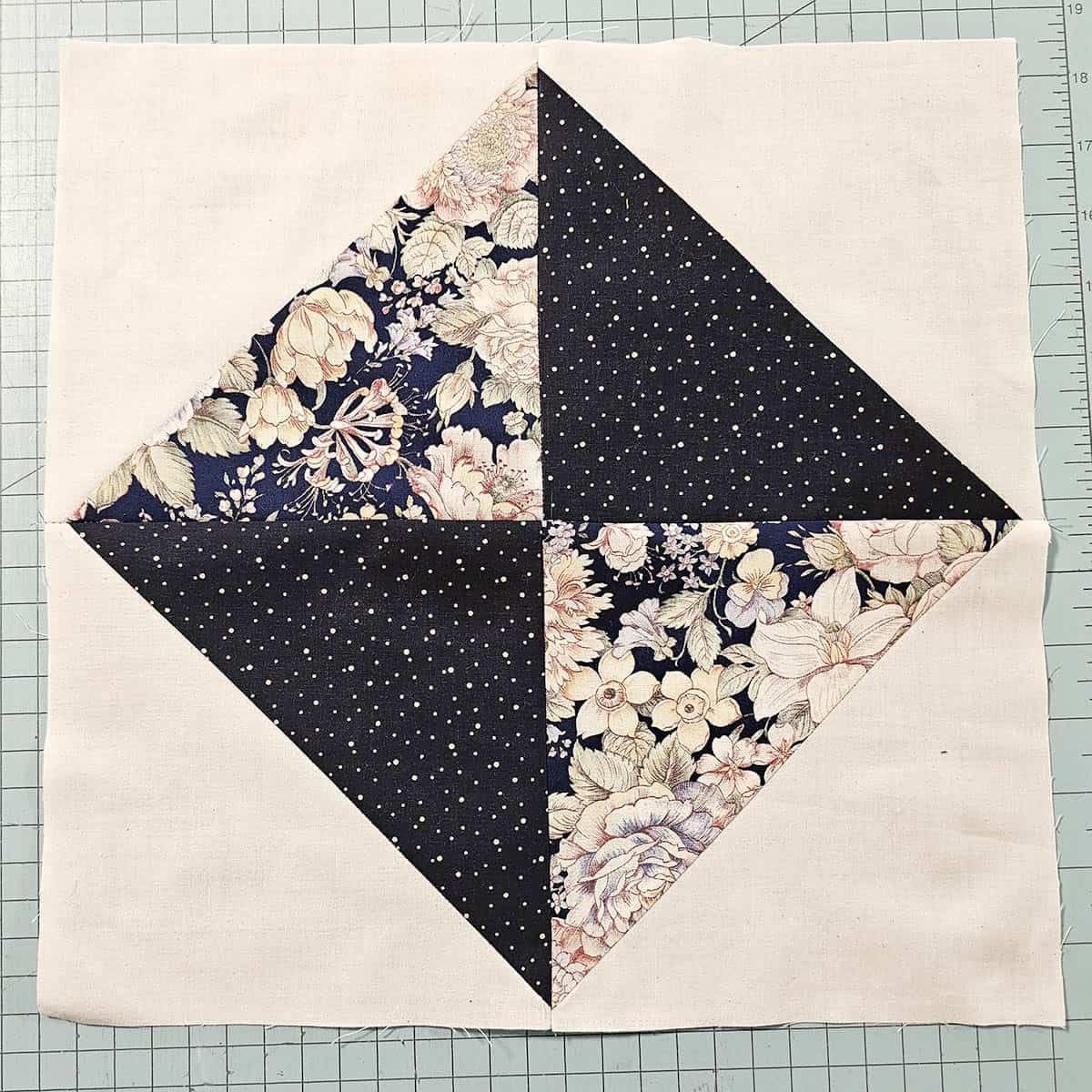 Four HSTs for block sewn together