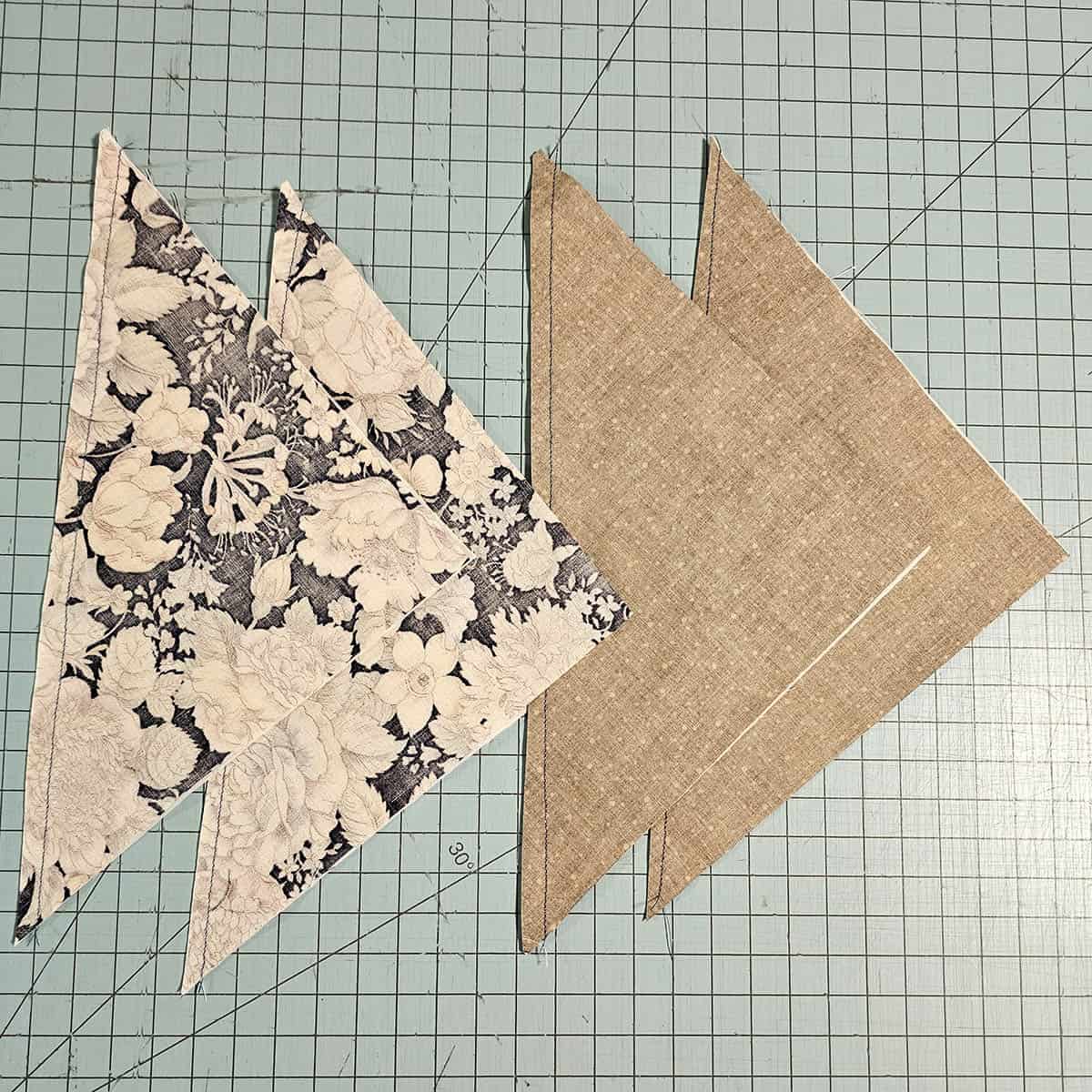 Four Patch Star HST blocks cut in half