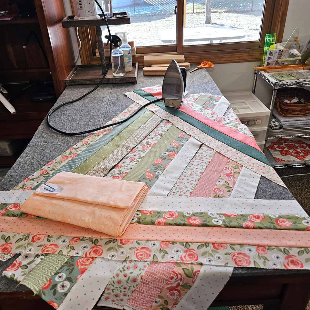 ironing the strips