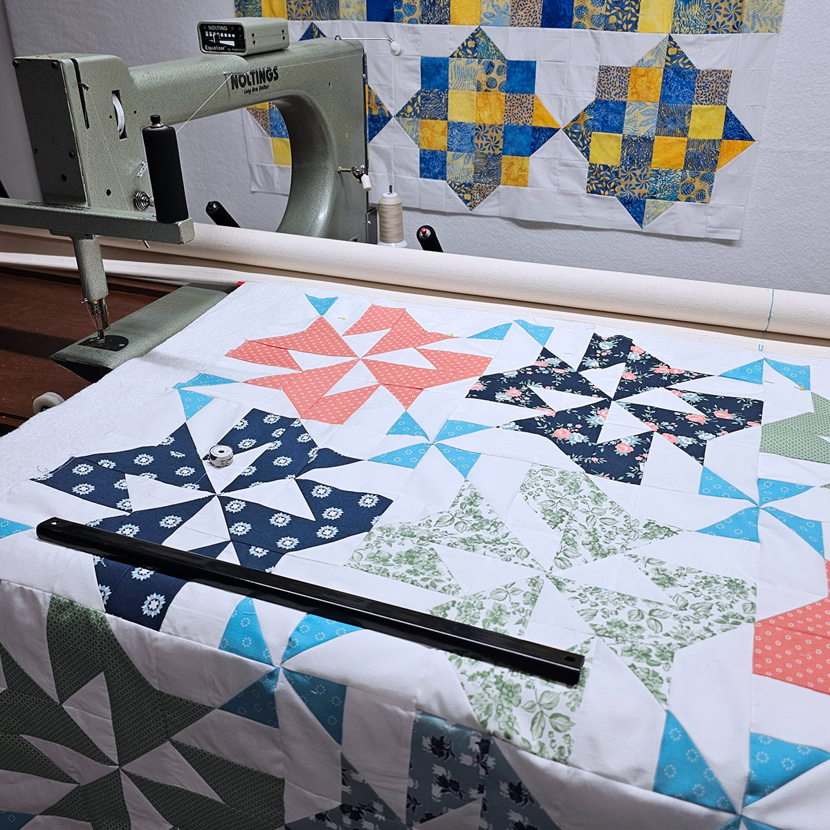 Quilting on my Noltings long arm