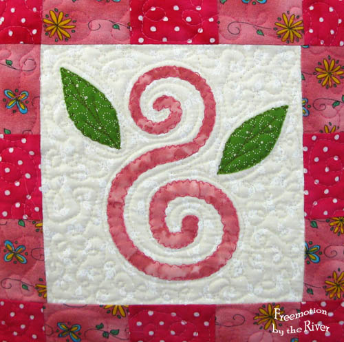 Swirly Pink Applique pillow
