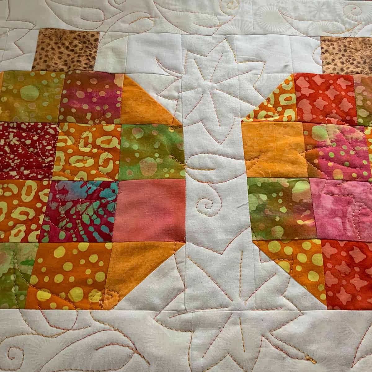 Closeup of quilting