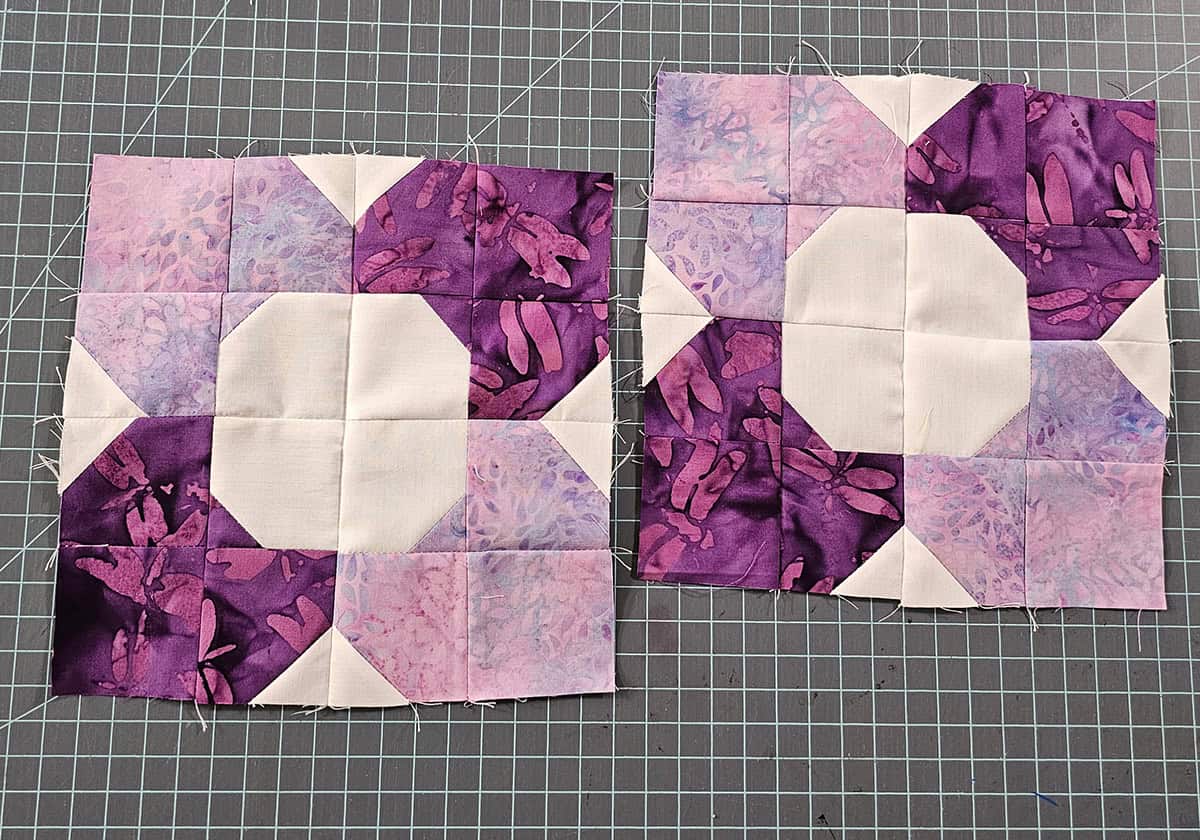 Morning Glory quilt blocks for the August Color Challenge