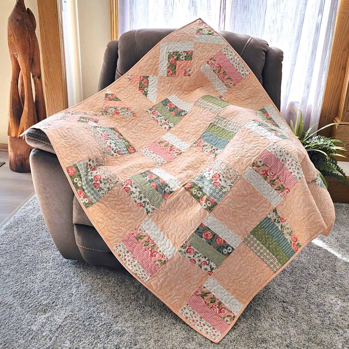 Peach quilt 45 x 54