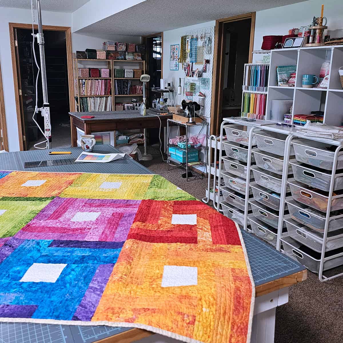 Ironing table in the back