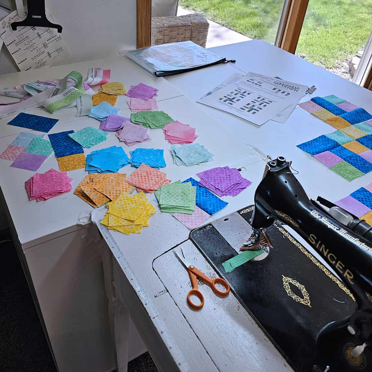 Sewing the quilt blocks