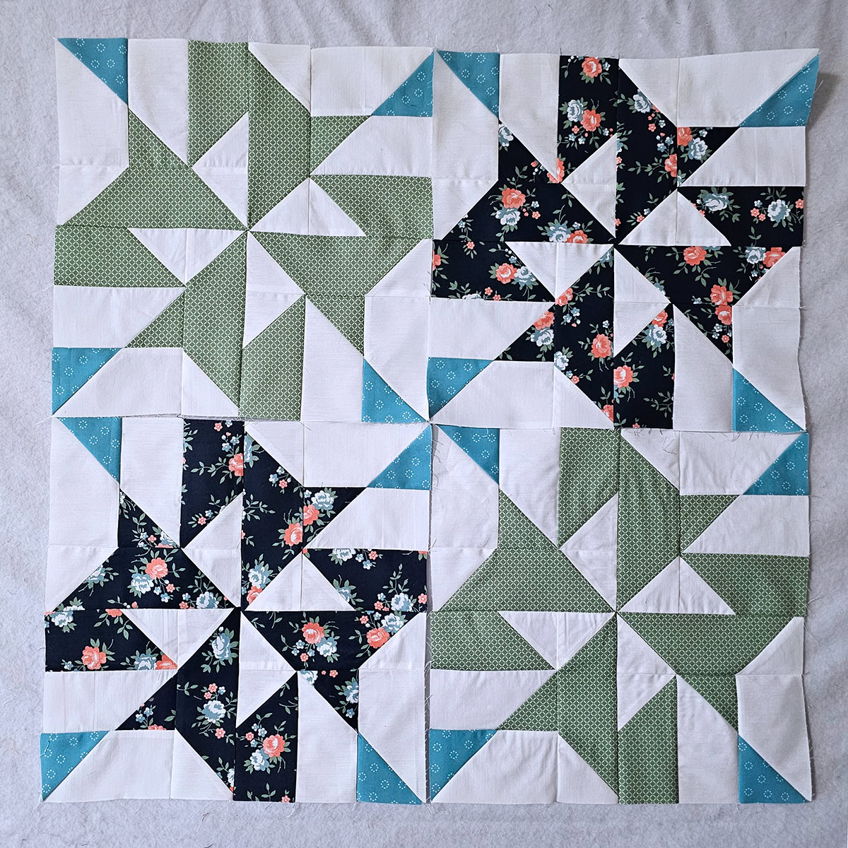 4 of the quilt blocks on my design wall