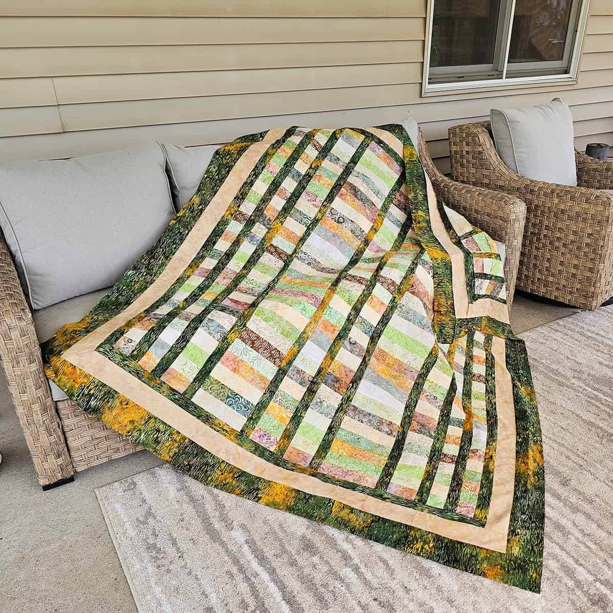 Batik strips quilt