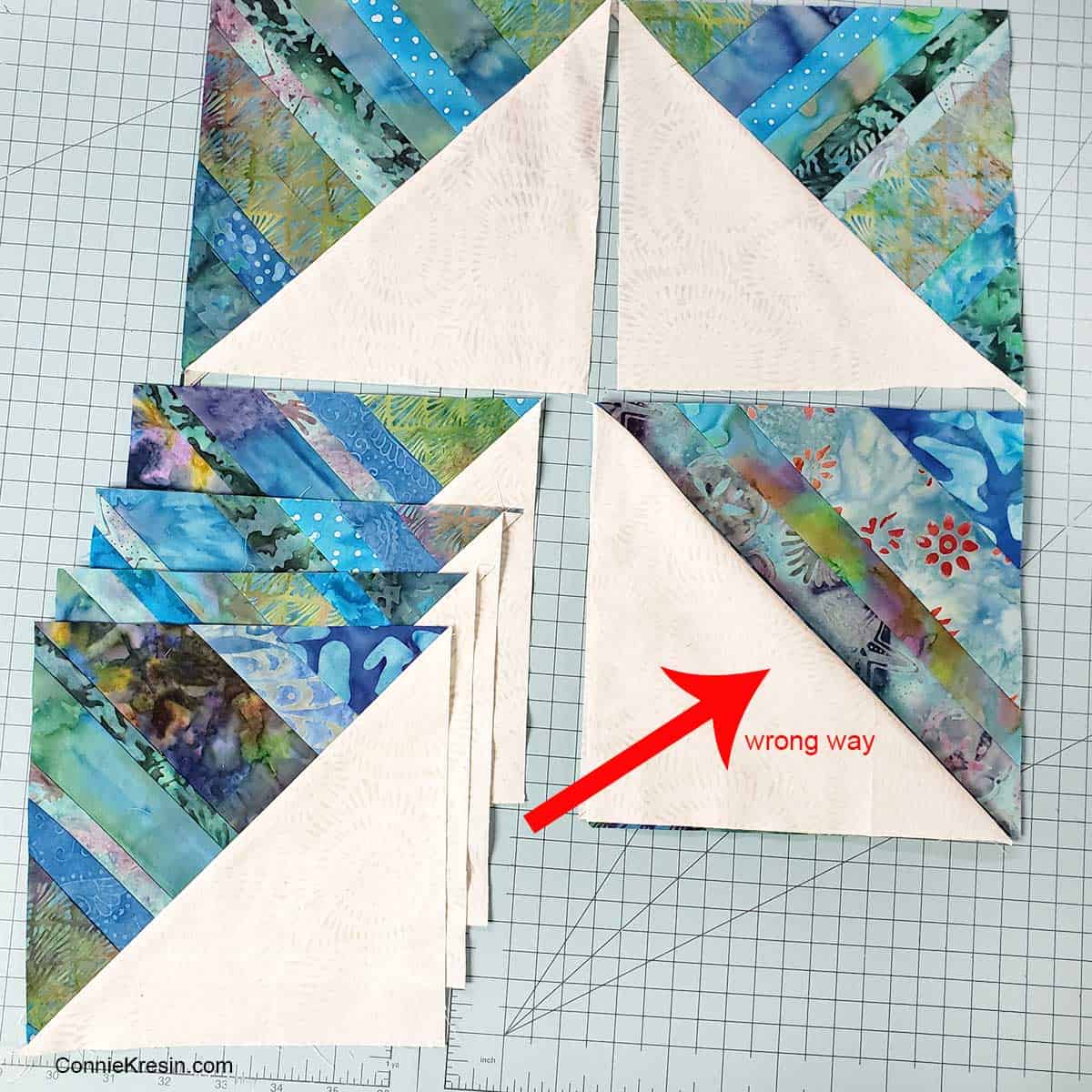 Wrong way to sew the block