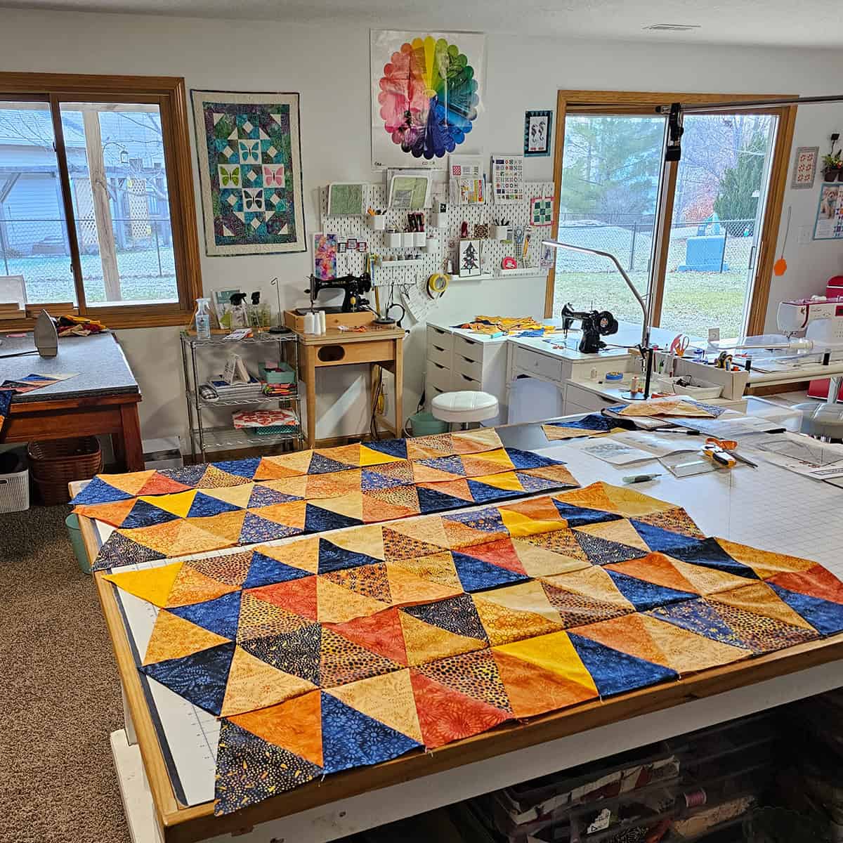 Connecting the rows of the quilt