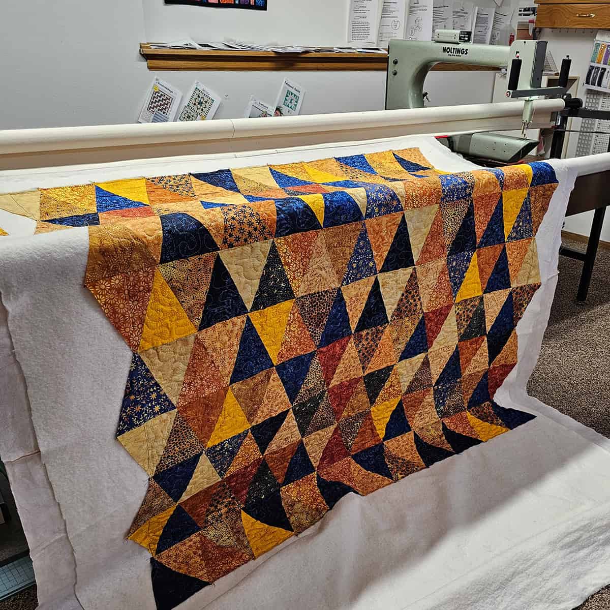 Using the longarm to quilt
